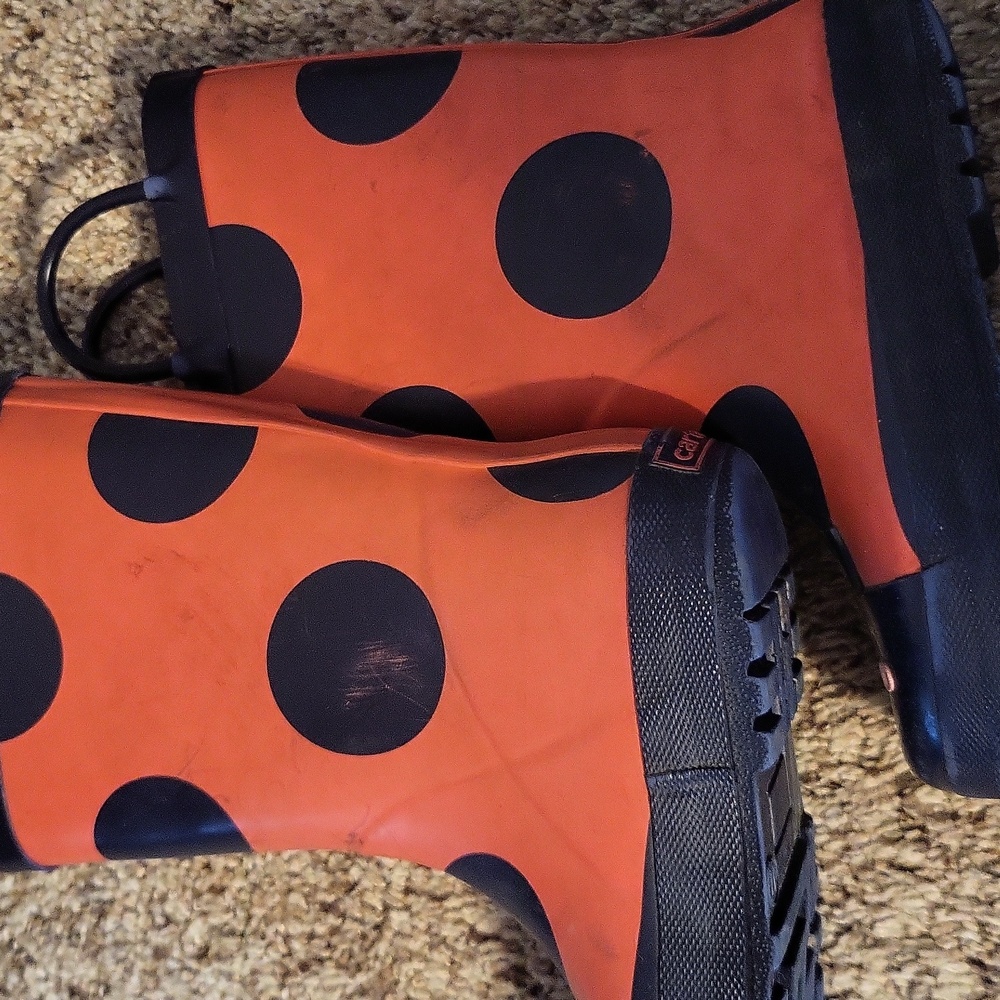 Carter's Red and Black Ladybug Kids Rain Boots Size 11 - Picture 4 of 5